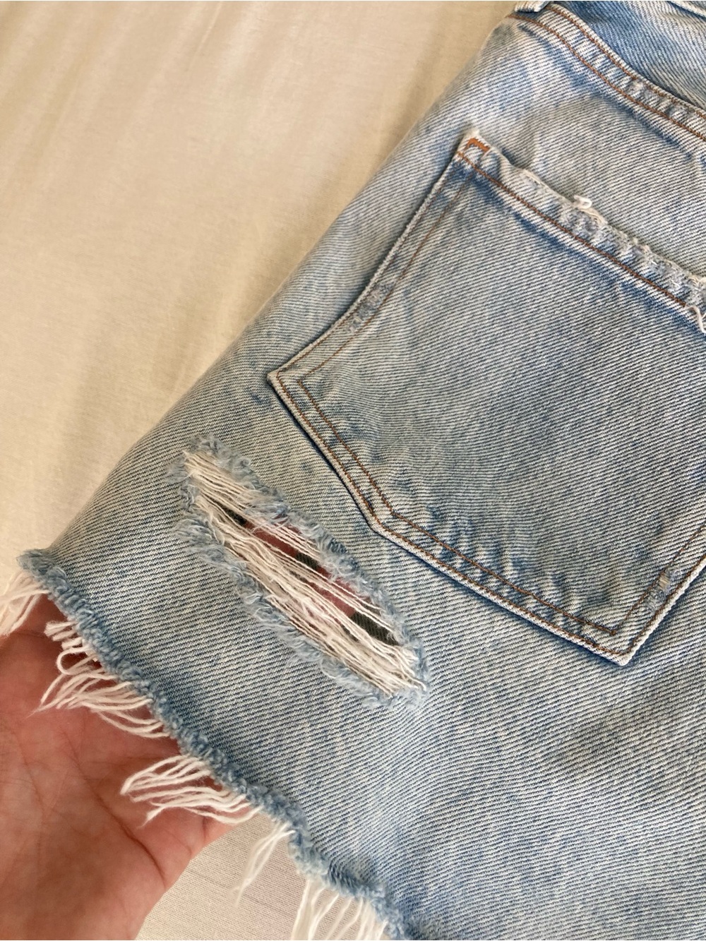 Agolde Jaden High Rise Distressed Shorts in Broken 27 - Picture 10 of 12